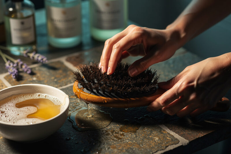 Comment nettoyer une brosse à cheveux en sanglier sans l'abîmer ?