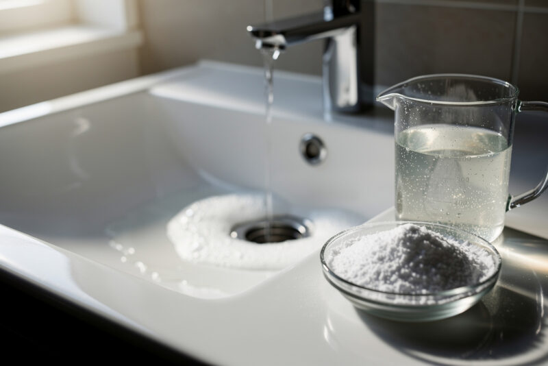 Odeur canalisation salle de bain : dose vinaigre bicarbonate