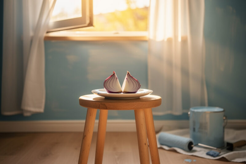 Odeur de peinture fraîche dans une chambre : l’astuce de l’oignon
